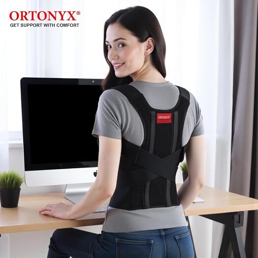 ORTONYX Comfort Posture Corrector Back Brace for Woman and Men, Scoliosis Hunchback Kyphosis Correction/XS