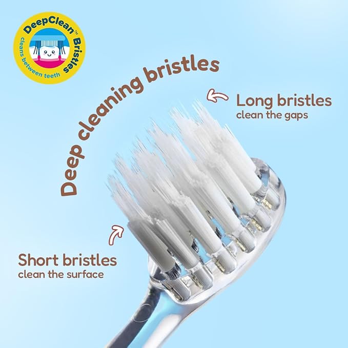 BrushBaby - WildOnes - Kids Rechargeable Electric Toothbrush, Ages 0-10 - Bear Design with Flashing Lights - DeepClean Bristles for Superior Cleaning - 2 Replacement Brush Heads, 1 USB Cable