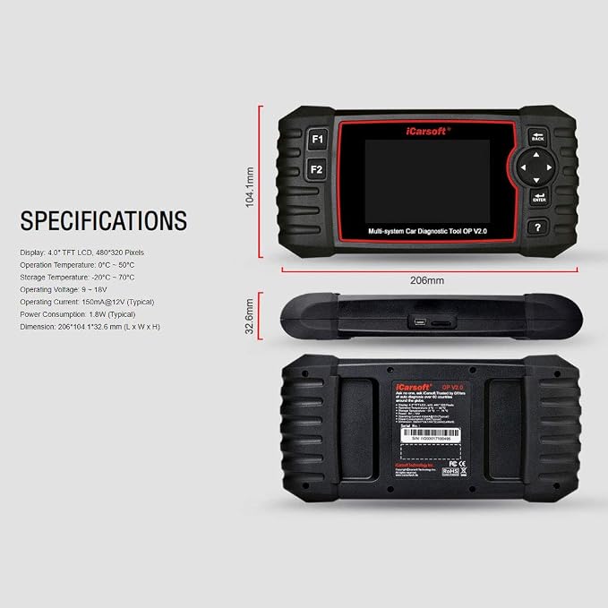 Auto Diagnostic Scan Tool iCarsoft OP V2.0 for OPEL/Vauxhall +Oil Reset +EPB+SAS+ETCS