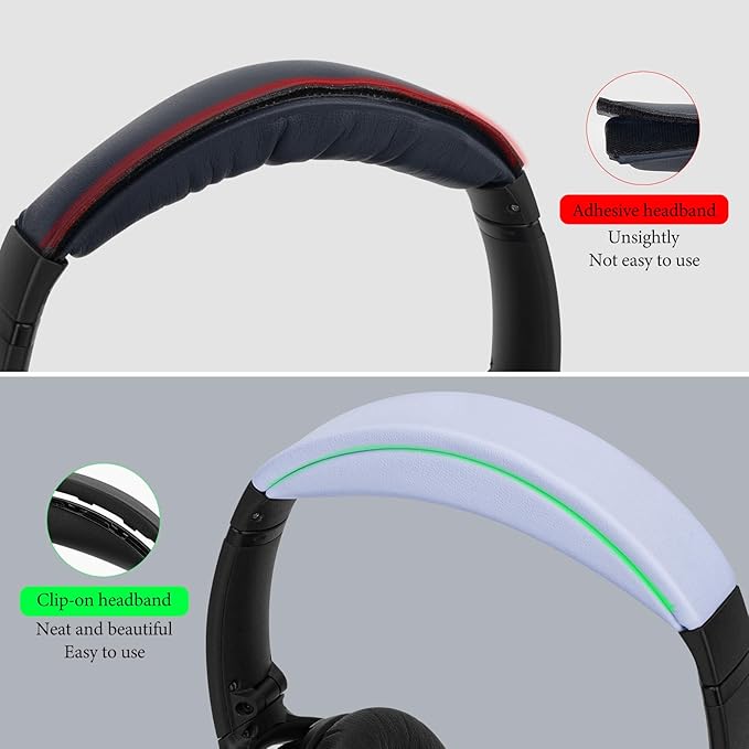 Geekria Headband Pad Compatible with Bose QuietComfort 35 ii Gaming, QC35II/ QC35/ QC45/ QCSE Headphones Replacement Band Repair Part (Light Blue)