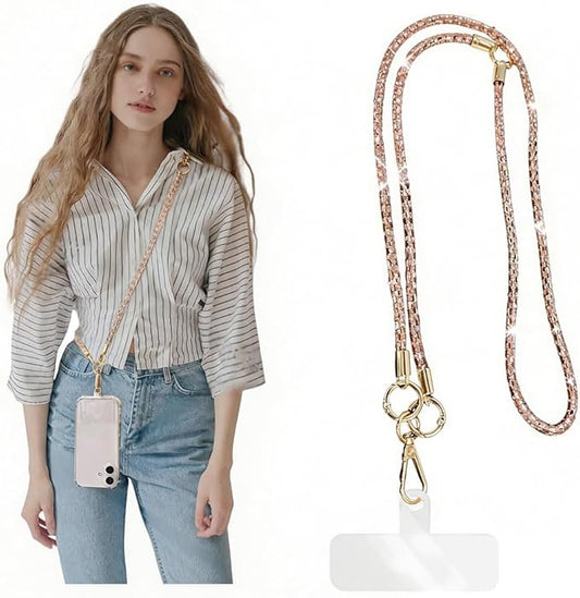2Pcs Phone Crossbody Lanyard and Wrist Strap, Universal Cell Phone Lanyard Strap with 2Tether Tab