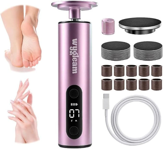 Electric Callus Remover for Feet & Nail File Drill Kit - 2 in 1 Rechargeable Pedicure Tools for Flawless Feet - Professional Foot File with 3 Speeds for Dead Skin Removal - At Home Pedicure