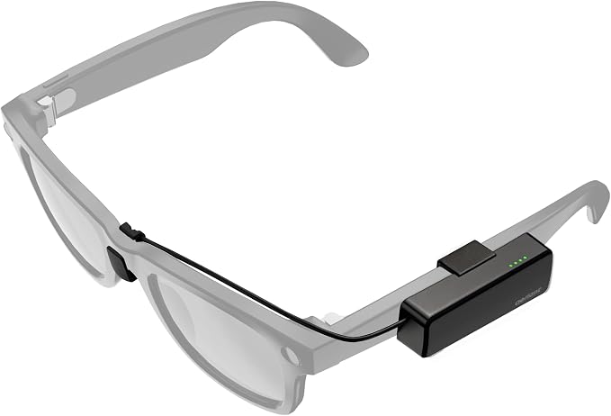 On-the-Go Battery Pack for RayBan Meta Glasses, Ultra-Light Wearable Mini Power Bank for Wayfarer, Skyler, Portable Charger Accessory for Meta AI Glasses with USB-C, Fast Charging