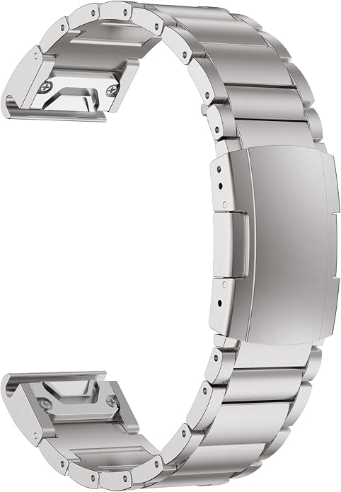 Titanium Band for Garmin Fenix 8 (51mm)/Fenix 7X/6X/5X/Fenix 3 HR, Descent Mk2i Mk2, Tactix 7, Enduro 2 3, Epix Pro Gen 2 (51mm) - 26mm Quick Fit Watch Band Metal Strap for Garmin Watch