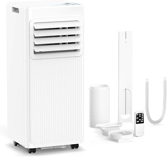 10000 BTU Portable Air Conditioners for Rooms up to 550 Sq Ft, Energy Saving Portable AC Unit with Remote Control & 24H Timer, Cool/Dry/Fan/Sleep, Installation Kits for Bedroom, Apartments