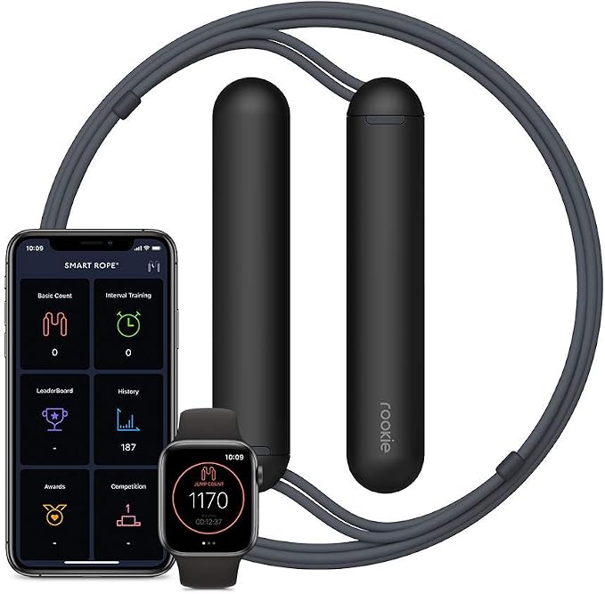 Tangram Smart Rope Rookie – Smart Jump Rope with Counter & App, Bluetooth Fitness Tracker, Adjustable Jump Rope for Weight Loss, Cardio, HIIT & Home Workouts