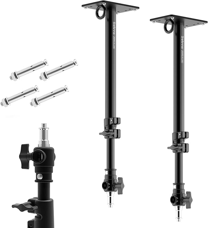 Meking Photography Camera Wall Mount Boom Arm, Ceiling Wall Mounting Up to 22inch for Photo Video Studio Strobe Light, Softbox, Overhead Mount, with 3/8 1/4 Thread, 2 Pack