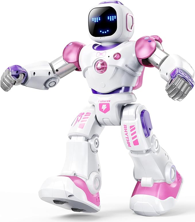 Ruko 1088 Interactive RC Robot Toy for Kids, Large Programmable Robot with App Control, Dancing, Birthday, for Boys & Girls Ages 4 5 6 7 8 9, Pink
