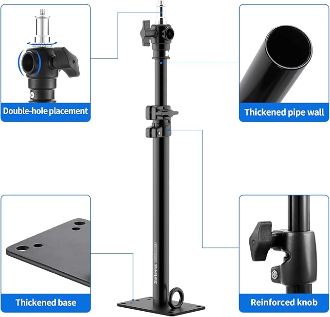 Meking Photography Camera Wall Mount Boom Arm, Ceiling Wall Mounting Up to 22inch for Photo Video Studio Strobe Light, Softbox, Overhead Mount, with 3/8 1/4 Thread, 2 Pack