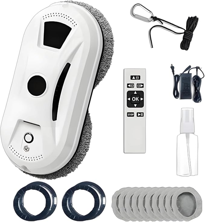 Automatic Smart Window Cleaning Robot, Inside/Outside with 2800Pa Suction, Edge Detection & Anti-Drop Protection, Automatic Window Cleaning Robot for Glass Mirror Washing
