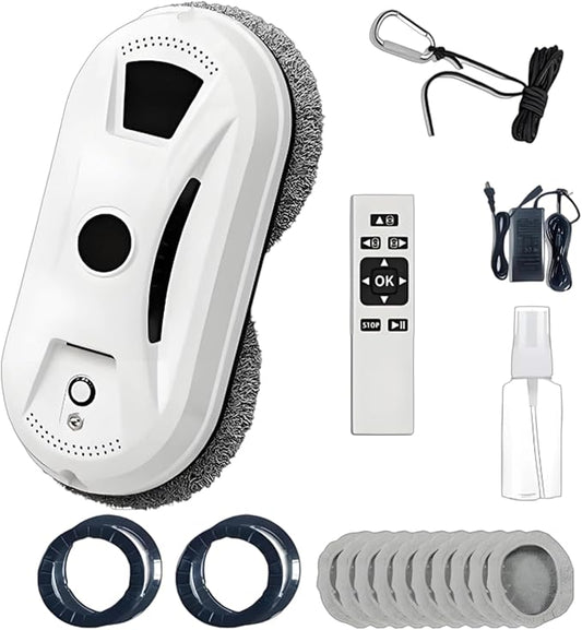 Automatic Smart Window Cleaning Robot, Inside/Outside with 2800Pa Suction, Edge Detection & Anti-Drop Protection, Automatic Window Cleaning Robot for Glass Mirror Washing