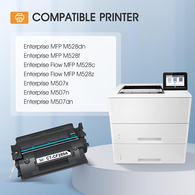 CF289A 89A Black Toner Cartridge 2 Pack M507 Compatible Replacement for HP 89A CF289A 89X CF289X (with Chip) for LaserJet Enterprise M507n M507dn M507x MFP M528dn M528f M528c M528z M528 Series Printer