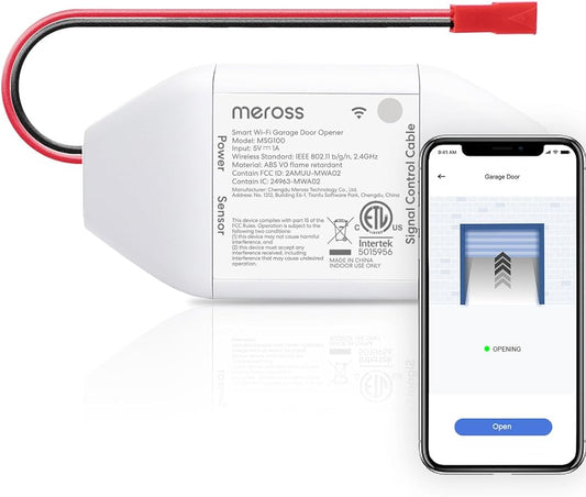 meross Smart WiFi Garage Door Opener Remote, App Control, Works with Alexa, Google Assistant and SmartThings, No Hub Needed（Non HomeKit Versions）