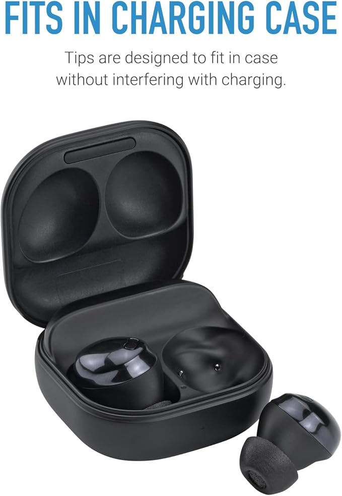 Comply Memory Foam Replacement Earbud Tips for Samsung Galaxy Buds Pro | Ultimate Comfort, Secure Fit, Superior Noise Isolation | Black (S/M/L) (3 Pairs)