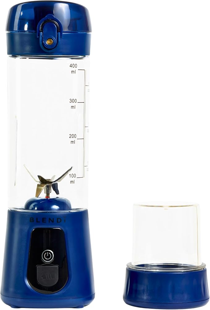 BLENDi Pro+ Portable Blender (17.5oz, Navy Blue) – Powerful Ice Crushing 120W Motor, USB-C Rechargeable, Cordless Personal Blender Smoothies & Shakes – BPA-Free, Self-Cleaning, Travel-Friendly