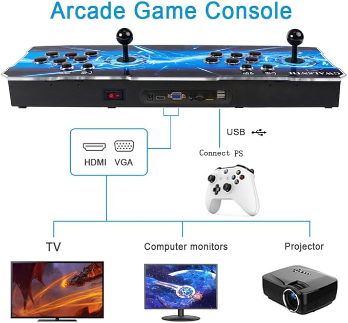 GWALSNTH 32000 in 1 Pandora Box 60S Arcade Games Console, Plug and Play Video Game,1280X720 Display,Search/Save/Hide/ Pause,1-4 Players …