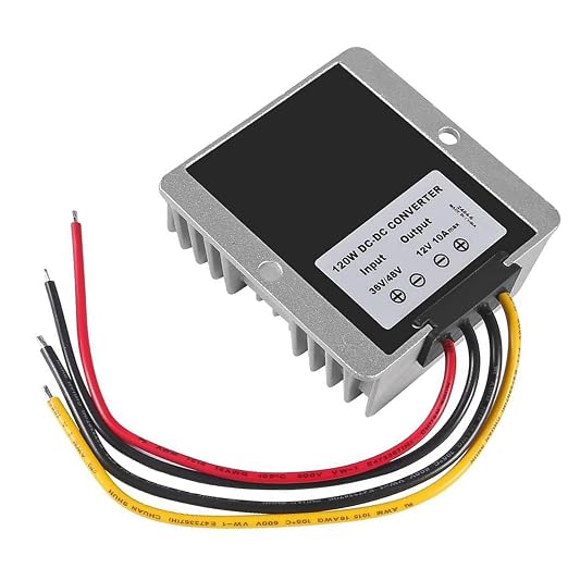 DIANN DC Voltage Reducer Converter DC 36V/48V to 12V 10A Automatic Step Down Up Voltage Regulator Power Converter Waterproof Module Transformer for Golf Cart Club Car