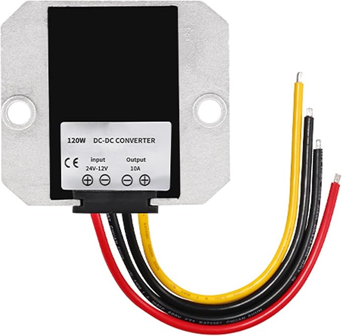 DC 24V to 12V 10A 120W Voltage Buck Converter Waterproof Power Transformer, Step Down Voltage Reducer, Regulator Power Supply Module Buck Transformer, for Golf Cart, forklifts, Car