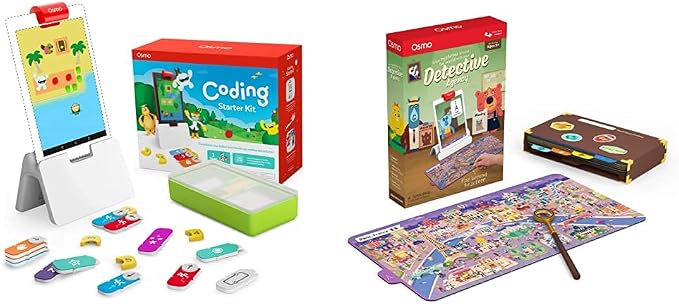 Osmo - Coding Starter Kit Plus Detective Agency for Fire Tablet - 3 Educational Learning Games - Ages 5-12 - Learn to Code, Coding Basics & Coding Puzzles - STEM Toy Fire Tablet Base Included