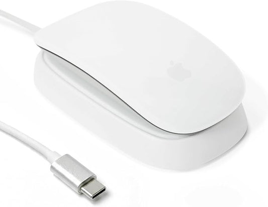 Ascrono - Charging Station Compatible with Apple Magic Mouse - White - Perfect Accessories | Usable As Charging Dock, Stand & Charger | Includes 5ft (1.5m) USB-C Cable | USB-C Connector