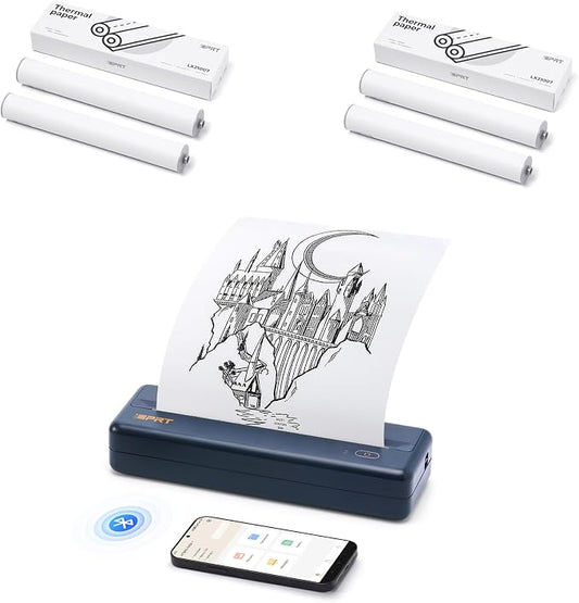 iDPRT MT890 Portable Wireless Printer with 5 Roll Paper