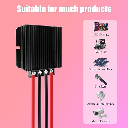 480W Dc-Dc 48V 10A Power Converter 12V/24V to 48V Step-Up Transformer - Shockproof and Dustproof/Providing Screwdriver - Used for Solar, Industrial, Electric Vehicle Chargers (Overload Protection)