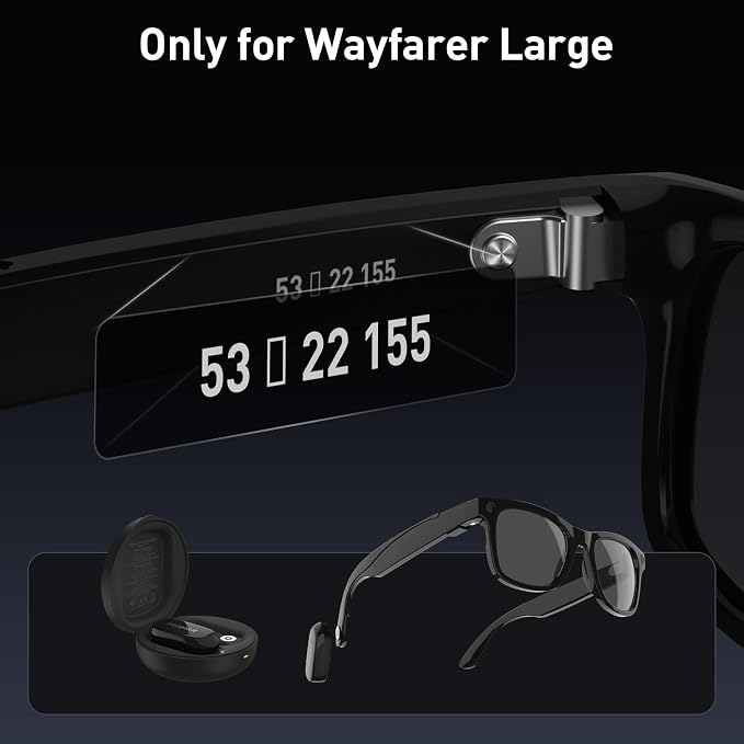 PRISMXR Carina C2 Wearable Battery Pack for RayBan Meta Wayfarer Large | Wearable Design, Gen1 & Gen2 Support, Portable Power, Extended Battery Life