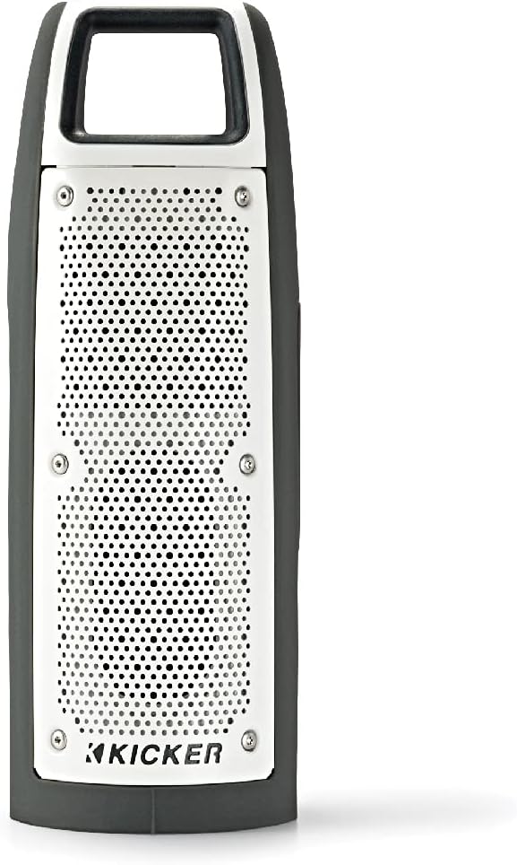 KICKER Bullfrog BF100 Bluetooth Portable Outdoor Speaker | 360° Sound Field | Waterproof Dustproof Casing IP67 Rating | Powerful 16 Watt AMP | 100 FT Wireless Range Gray