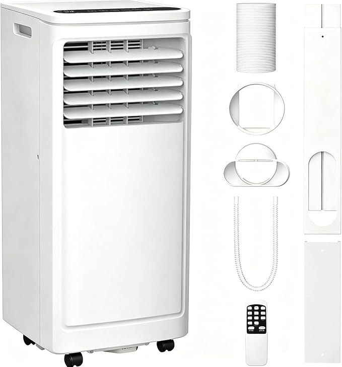 Electactic 10000BTUs Portable Air Conditioner for Bedroom with Drainage-free Cooling, 4 in 1 Portable AC Units with Cool, Fan, Dehumidifier, Sleep, 24H Timer/Remote/Window Kits