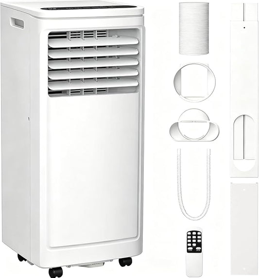 Electactic 10000BTUs Portable Air Conditioner for Bedroom with Drainage-free Cooling, 4 in 1 Portable AC Units with Cool, Fan, Dehumidifier, Sleep, 24H Timer/Remote/Window Kits