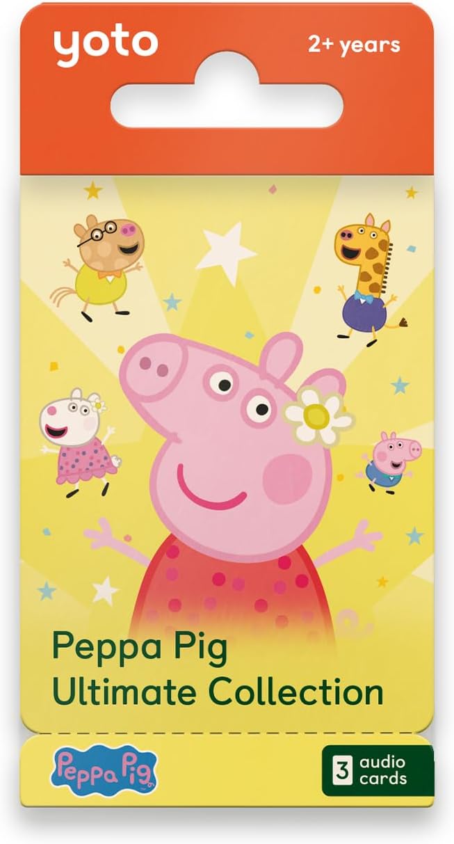 YOTO Peppa Pig Ultimate Collection - 3 Kids Audio Cards for Use with Player & Mini All–in–1 Audio Player, Screen–Free Listening with Fun Festive Music for Playtime Travel & Holiday Parties, Ages 2+