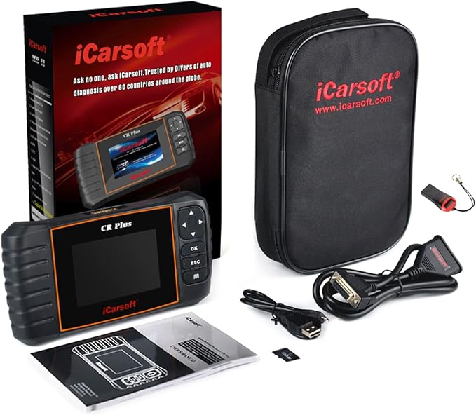 iCarsoft CR Plus Professional Universal OBD2 Diagnostic Scanner for Multi Brand Vehicles ABS SRS Oil Reset