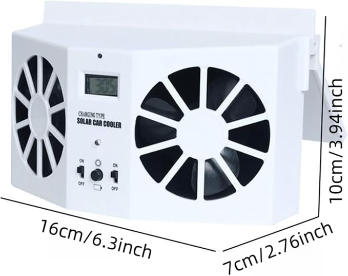 Solar Powered Car Fan, Window Exhaust, Air Vent Radiator, Energy Cooling for Car Backseat or Frontseat, Vehicle Ventilation Fan