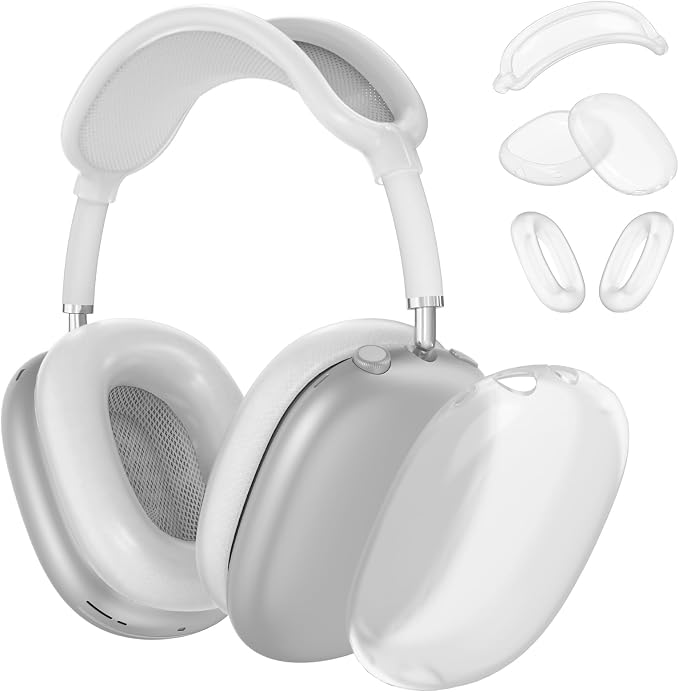Silicone Case Cover for AirPods Max Headphones, Ear Pad Case Cover/Ear Cups Cover/Headband Cover for AirPods Max 2/1 (2026/2024/2020)(USB-C/Lightning), Accessories for Apple AirPods Max 2, Foggy White