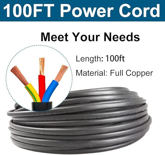 4" Deep Well Submersible Pump, 1 HP, 110V, 60 Hz, 33 GPM, 276FT Max Head, Stainless Steel Well Pump with Check Valve & 100 Feet Long Electric Cord,M#07
