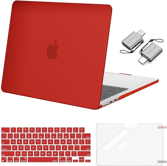 MOSISO Compatible with MacBook Air 13 inch Case M5 2026 M4 2025 M3 M2 2024-2022 A3449 A3240 A3113 A2681, Hard Shell&Keyboard Cover&Screen Film&Type C for MacBook Air 13.6 inch Case, Red