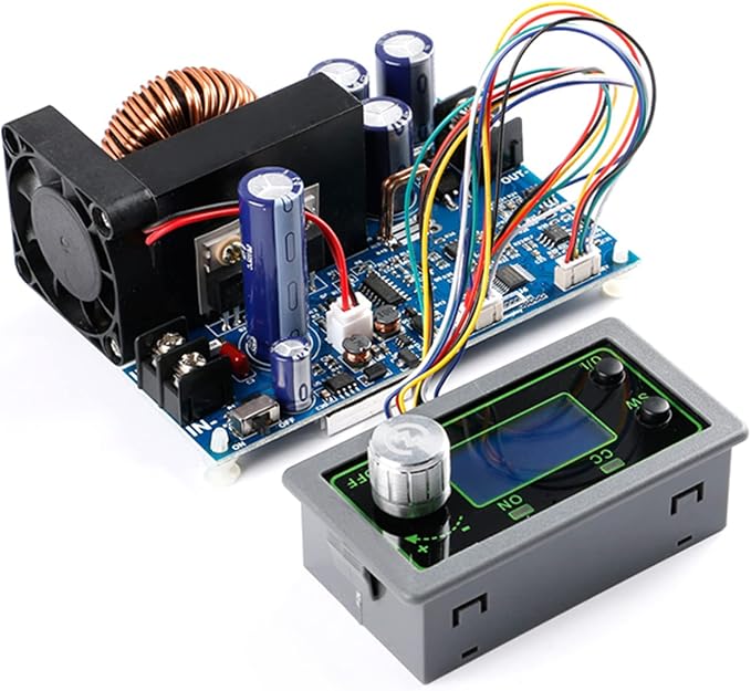 CNC Buck Adjustable Power Supply Module, Adjustable Buck Converter 50V 20A 1000W Voltage and Ammeter DC Voltage Regulator, LCD Display/DC Converter/DC CNC Power Supply/DC Converter Gray