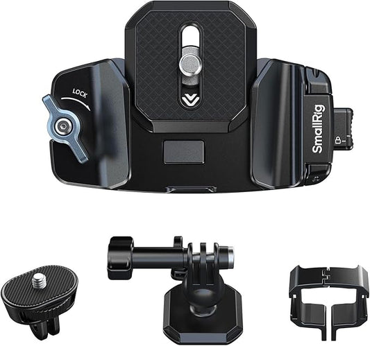 SMALLRIG Universal Three-in-One Camera Clip Kit, Quick Release System, Backpack Clamp for Mirrorless/DSLR, for Action Cameras, for DJI Pocket 3, Backpack Strap Clip Kit for Arca-Swiss - 5655