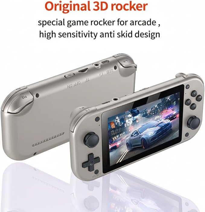 Retro Handheld Portable Video Game Console - 4.3" IPS Screen, Emuelec System, 64GB, 20,000+ Games, Classic Game System (128 GB)