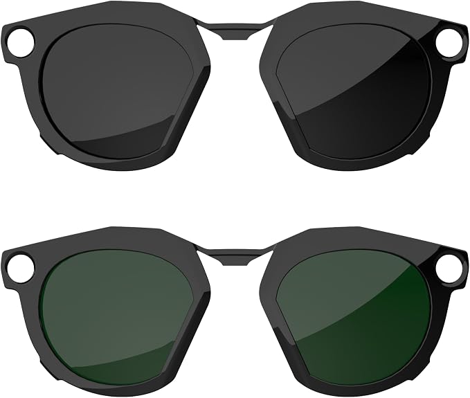 HIBLOKS 2Pcs Polarized Clip Compatible with Oakley Meta HSTN Smart Glasses Accessories, Black Frame Discoloration Clip-on for Oakley Meta HSTN Protect Your Eyes, Cool & Fashion