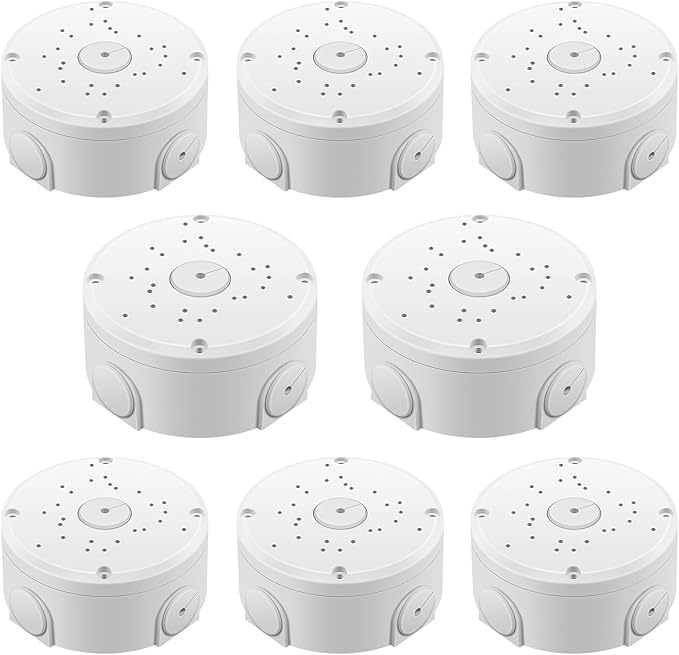 Universial Security Camera Junction Box ABS Waterproof Wall Mounting Brackets for CCTV Camera Hide Cable(8 Pack)