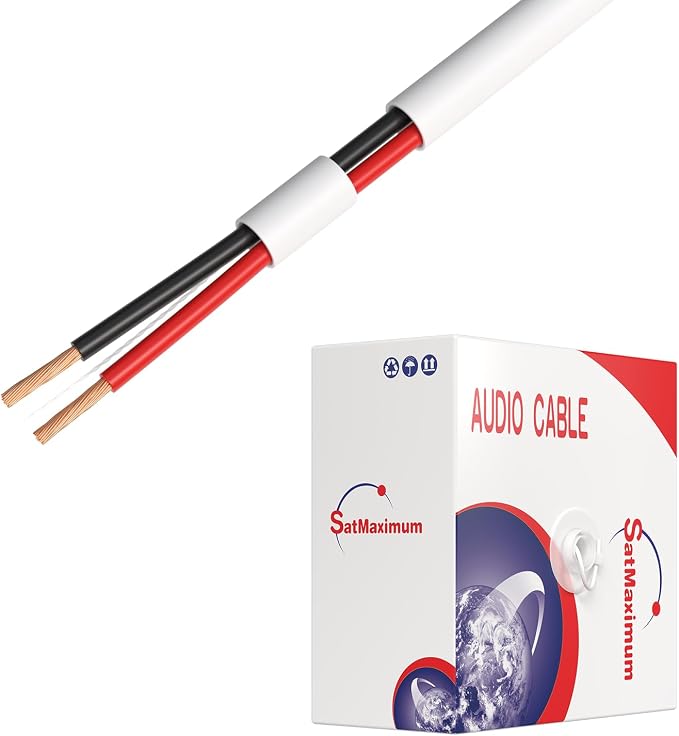 Cables Direct Online 500FT 14/2 Speaker Wire CL2 Rated Indoor Low Voltage Copper Clad Aluminum (CCA) 14 Gauge 2 Conductors Cable with Easy Pull Box – Perfect for in-Wall Installation