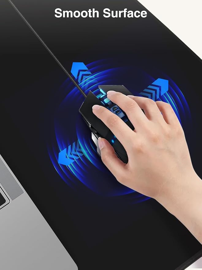 Mouse Pad with Wireless Charging for Phone/AirPods/Apple Watch, 31.5"x15.8" Large, Waterproof Smooth Surface, Non-Slip Base, with Adapter