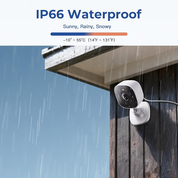 4MP Indoor Cameras for Home Security, Outdoor Security Camera Indoor, 2.4g/5g Cameras for House/Pet/baby, Wired, Plug and Play, Color Night Vision, Support 128G Card (Not Included), 9.84ft Wire, 4PCS