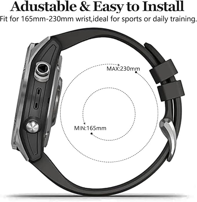 EZMVZKU 26mm Easyfit Straps for Garmin Fenix 8 AMOLED/8 Pro 51mm/7X/7XPro Sapphire Solar Watchands Replacement for Fenix 6X/6X Pro/5X/5X Plus/Enduro 3/2/Quatix 8/epix Pro/Descent Mk3i/Tactix 8 51mm