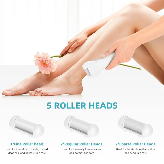 Electric Foot Callus Removers for Feet - Rechargeable Waterproof Portable Electronic Foot File Pedicure Tools for Cracked Heels Dead Skin（Blue & Black）