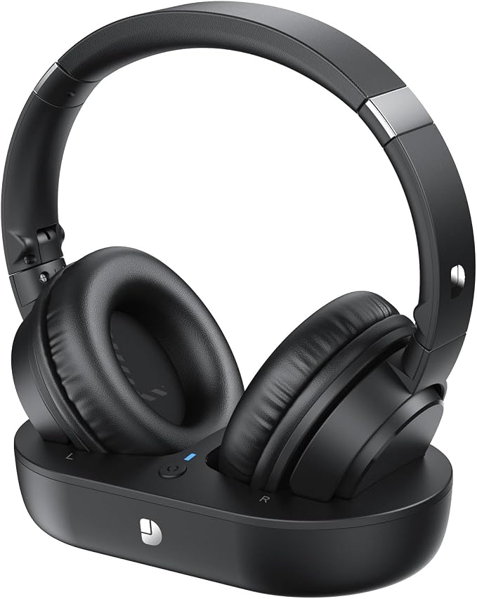 Dytole Wireless Headphones for TV, TV Headphones Wireless for Seniors, Versatile Charging Dock with Transmitter, Instant Audio Sync, 65-Hour Battery Life, Ideal Gift for Parents & Seniors