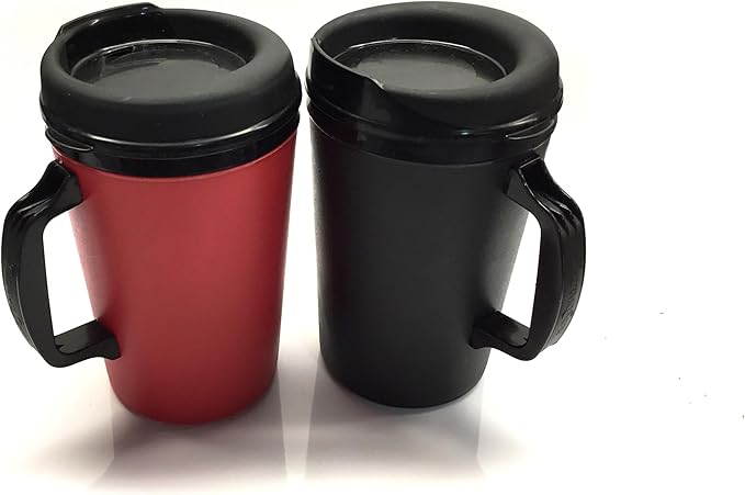 Thermoserv 34oz Travel Mug Classic Gas Station Mug (Black/Red 2 Pack)