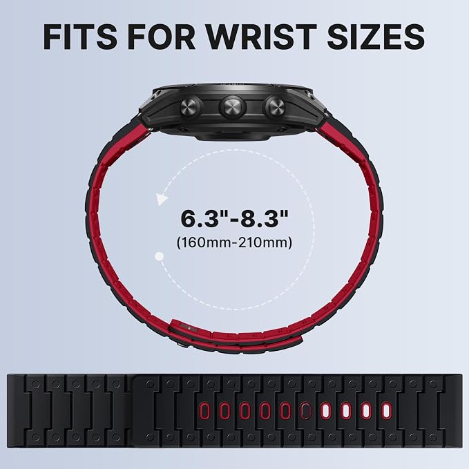 Bandletic Compatible with Garmin Fenix 6X/7X Band, 26mm Quick fit Soft Silicone Magnetic Watch Band Replacement for Fenix 8 51mm/7X 6X Pro/5X Plus/3/Instinct 2X Solar 3 50mm/Descent MK2i Smartwatches