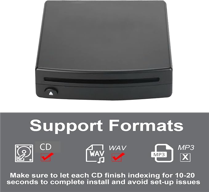 External USB Car Universal CD Player,Vehicle CD Player for Car via USB Radio Connection Portable CD Player for Car Android Navigation with USB Port-Plug and Play